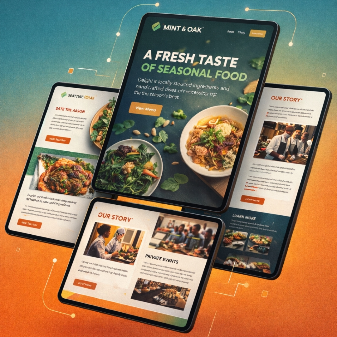 restaurant website layout design responsive